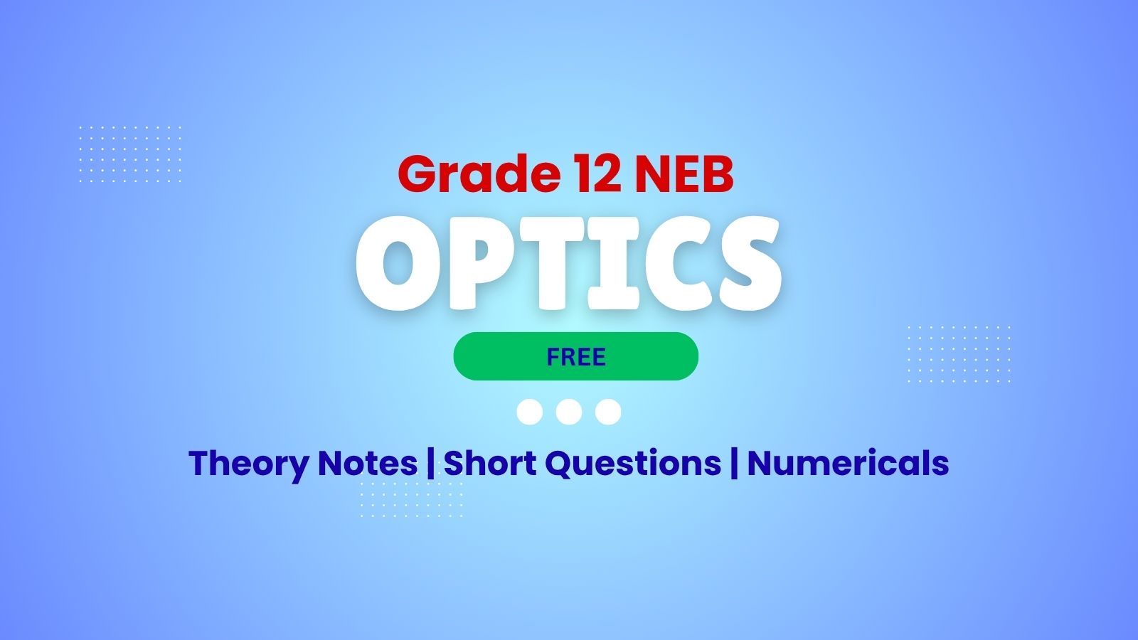 Optics - Grade 12 NEB
